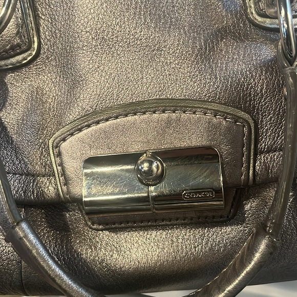 Coach Silver Leather Kristin Dome Crossbody Gunmetal purse - Picture 3 of 6